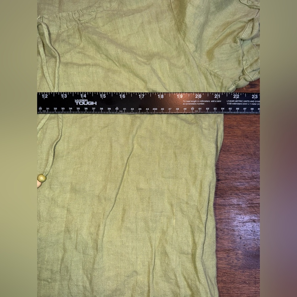 Hot Cotton Sage Green Linen Blouse - Picture 4 of 5